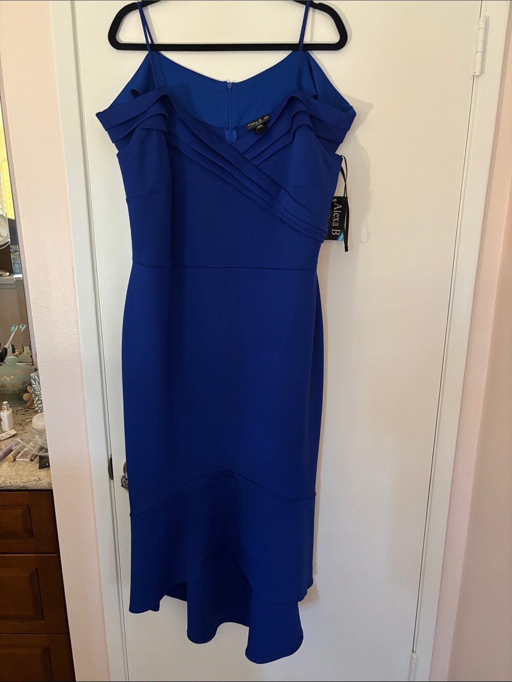 Royal Blue High-Low Ruffle Dress